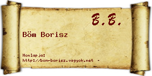 Böm Borisz névjegykártya